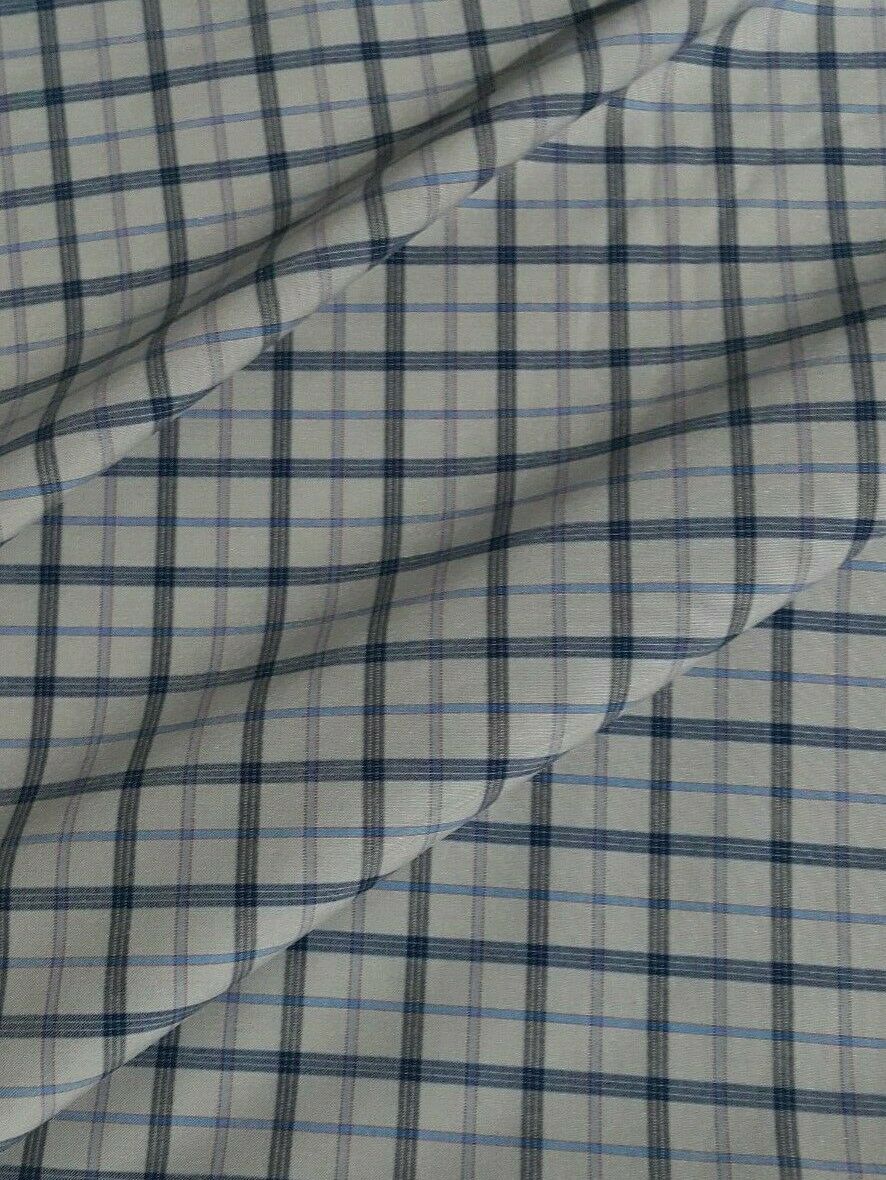 CHECKED STRETCH POLYCOTTON SHIRT FABRIC-2 COLOURS - SOLD BY THE METER