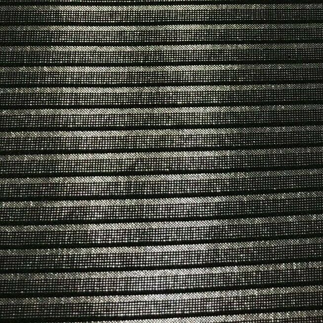 SHIRT FABRIC BLACK AND LIGHT BROWN STRIPED STRETCH SHINY -SOLD BY THE METRE