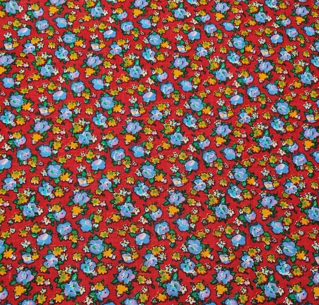 Egyptian Cotton Fabric Vintage Floral Printed 33" Wide