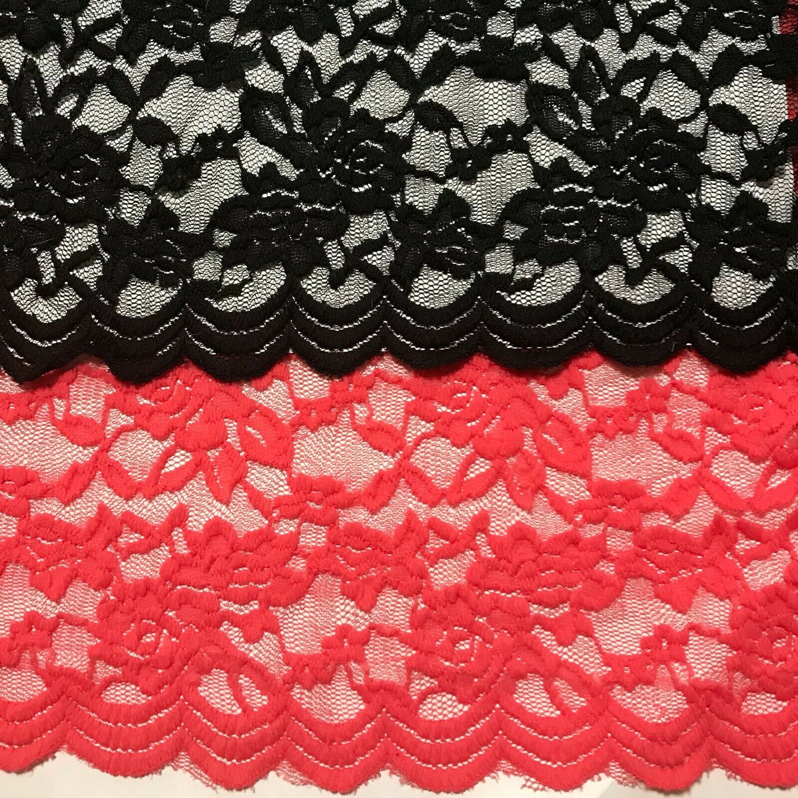 Stretch Lace Fabric Red