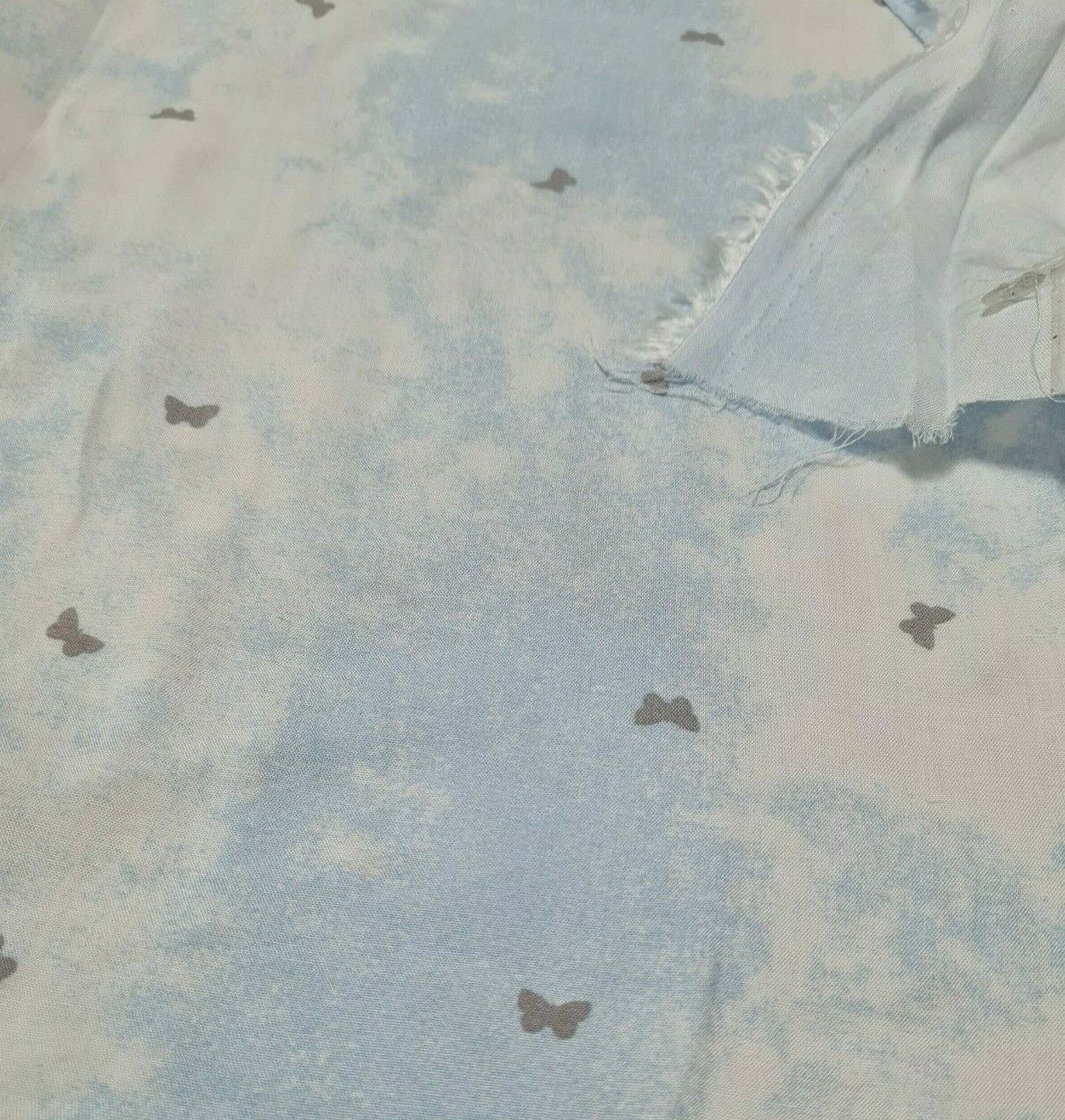 VISCOSE FABRIC BUTTERFLY AND CLOUD PRINTED - SOLD BY THE METRE