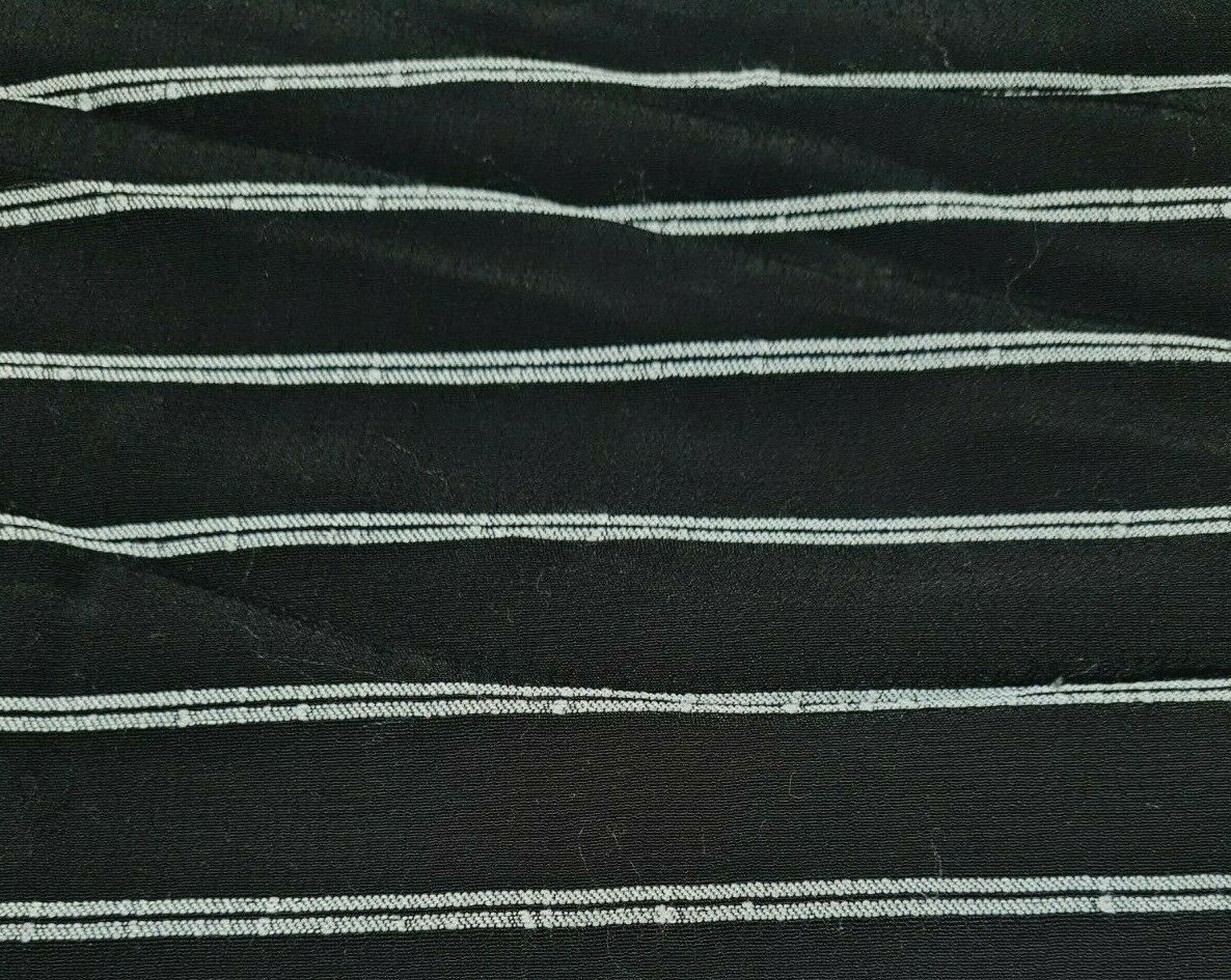 VISCOSE FABRIC STRIPED NAVY AND BLACK SOLD BY THE METRE