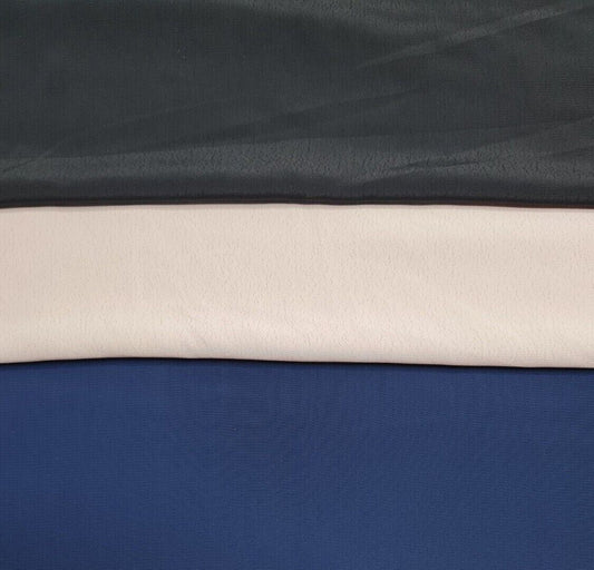 Crepe Morrocaine Fabric Black Navy And Nude Pink Colours 55" Wide Sold By Metre