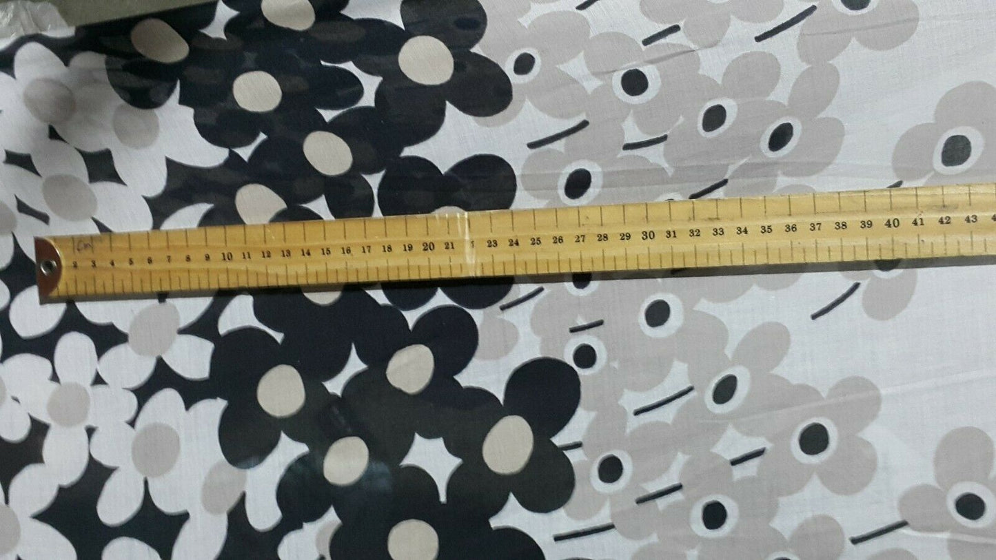 FLORAL BORDER PRINTED THIN COTTON (VOILE) FABRIC-SOLD BY THE METER