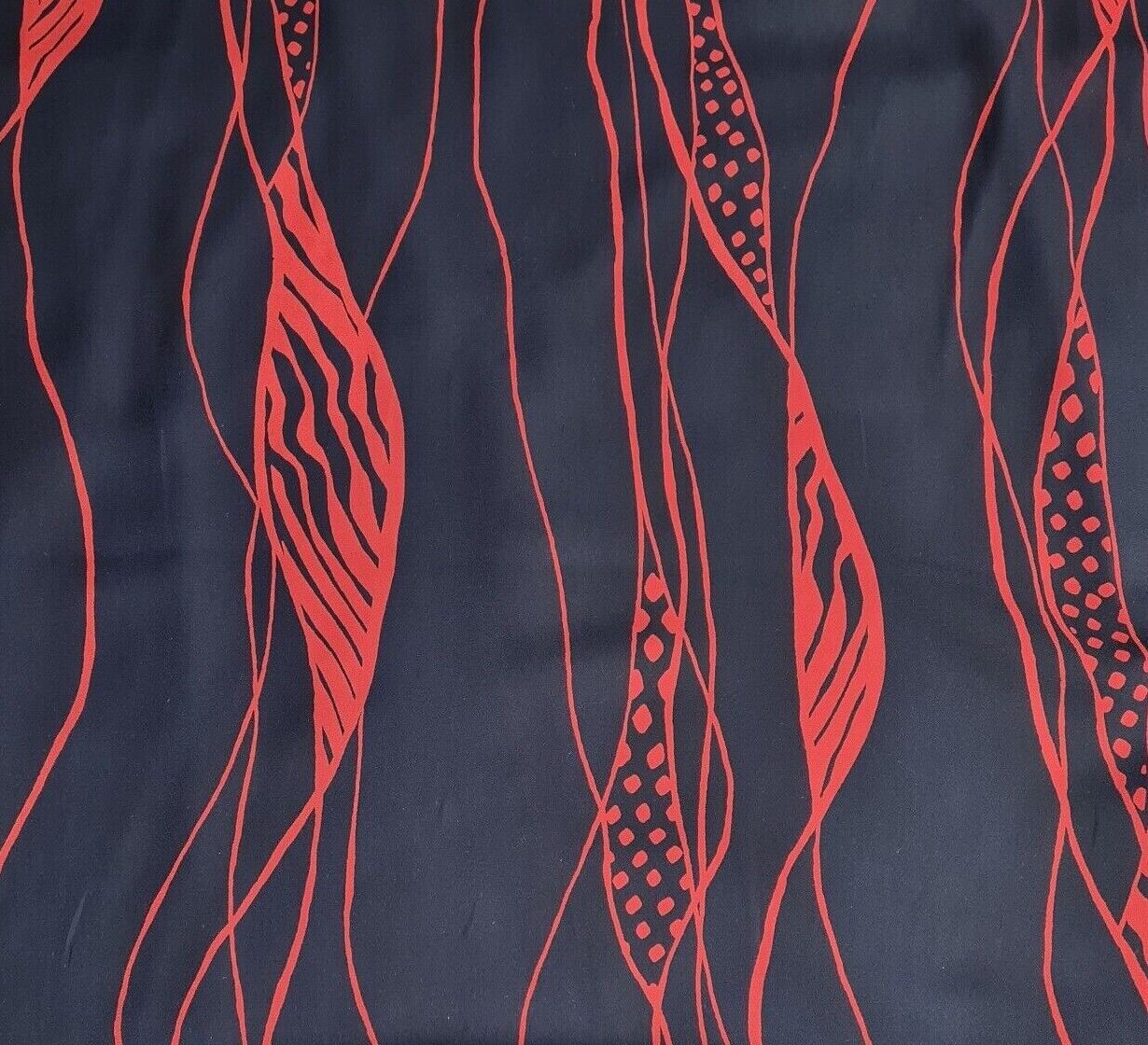 Crepe Chiffon Fabric Red And Navy Abstract Printed 55" Wide Sold By Metre