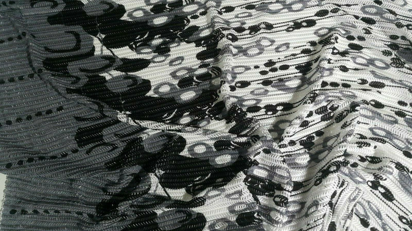 BORDER PRINTED STRETCH LACE FABRIC 3 COLOURS - SOLD BY THE METRE