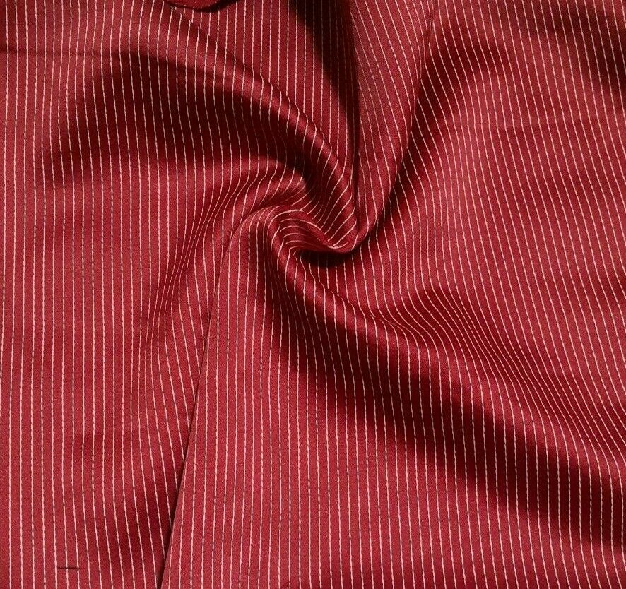 ECRU STRIPED STRETCH DRESSMAKING SATIN FABRIC -SOLD BY THE METRE