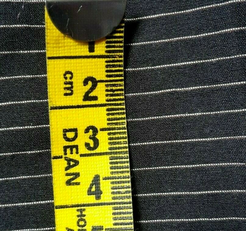 BEIGE STRIPED BLACK STRETCH POLYESTER VISCOSE SHIRT FABRIC-SOLD BY THE METRE