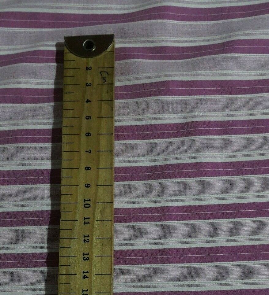 ROSE PINK WHITE STRIPED SHIRT FABRIC-SOLD BY THE METRE