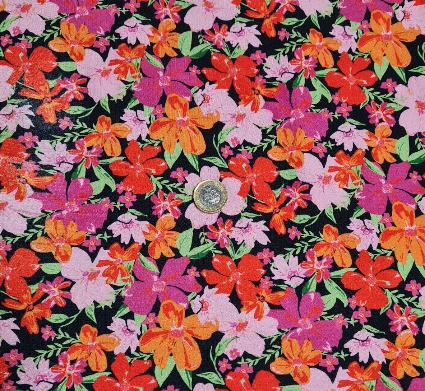 Jersey Fabric Abstract And Floral Printed 4 Way Stretch 55" Wide