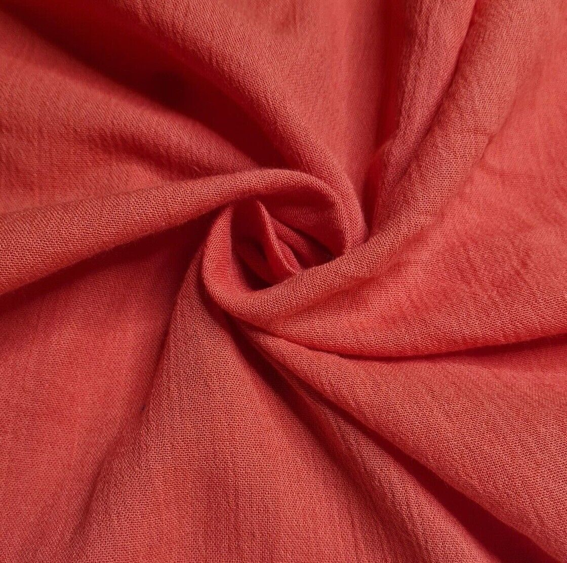 Cotton Cheesecloth Gauze Fabric Coral Red Colour 55" Wide