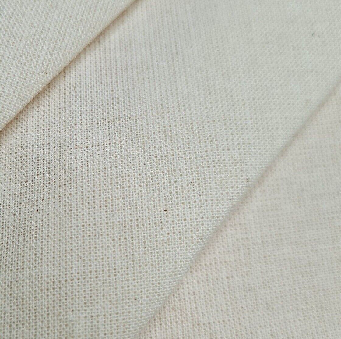 Cotton Calico Fabric Cream Colour Medium Weight 55'' Wide Sold By The Metre