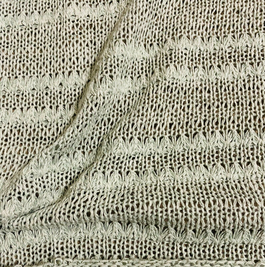 Knit Lace Fabric Cotton Polyester Light Green 55" Wide Sold By The Metre