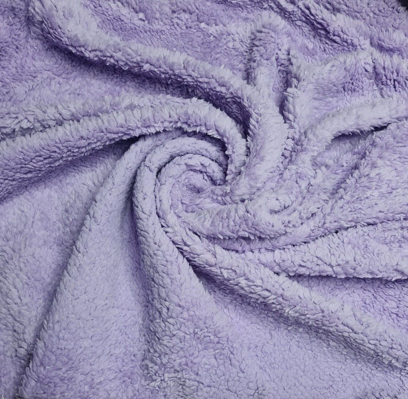 Fleece Teddy Fabric Lilac Colour Super Soft Shaggy Fluffy Material 55"Wide Sold by Unit