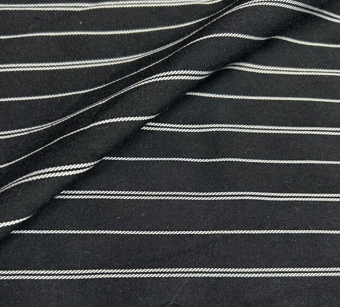 Bengaline Fabric Black White Striped 2-Way Stretch 55'' Wide Sold By The Metre