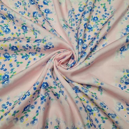 Silky Satin Fabric Floral Printed 55" Wide Sold By Metre