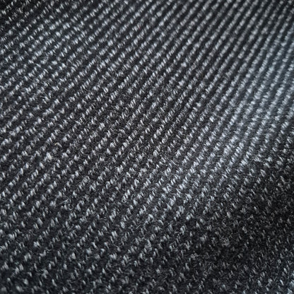 Wool Cashmere Tweed Fabric Black And Grey Diagonal Twill