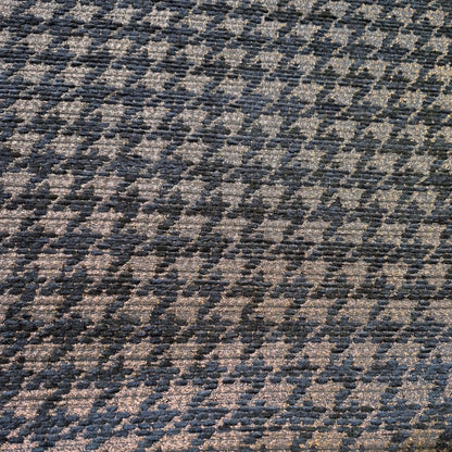 Houndstooth  Crowbar Pattern Fabric Black and Copper Lurex  55"wide