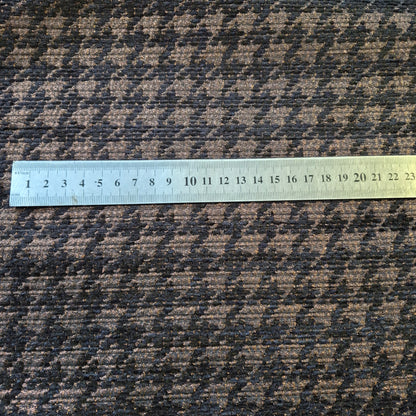 Houndstooth  Crowbar Pattern Fabric Black and Copper Lurex  55"wide