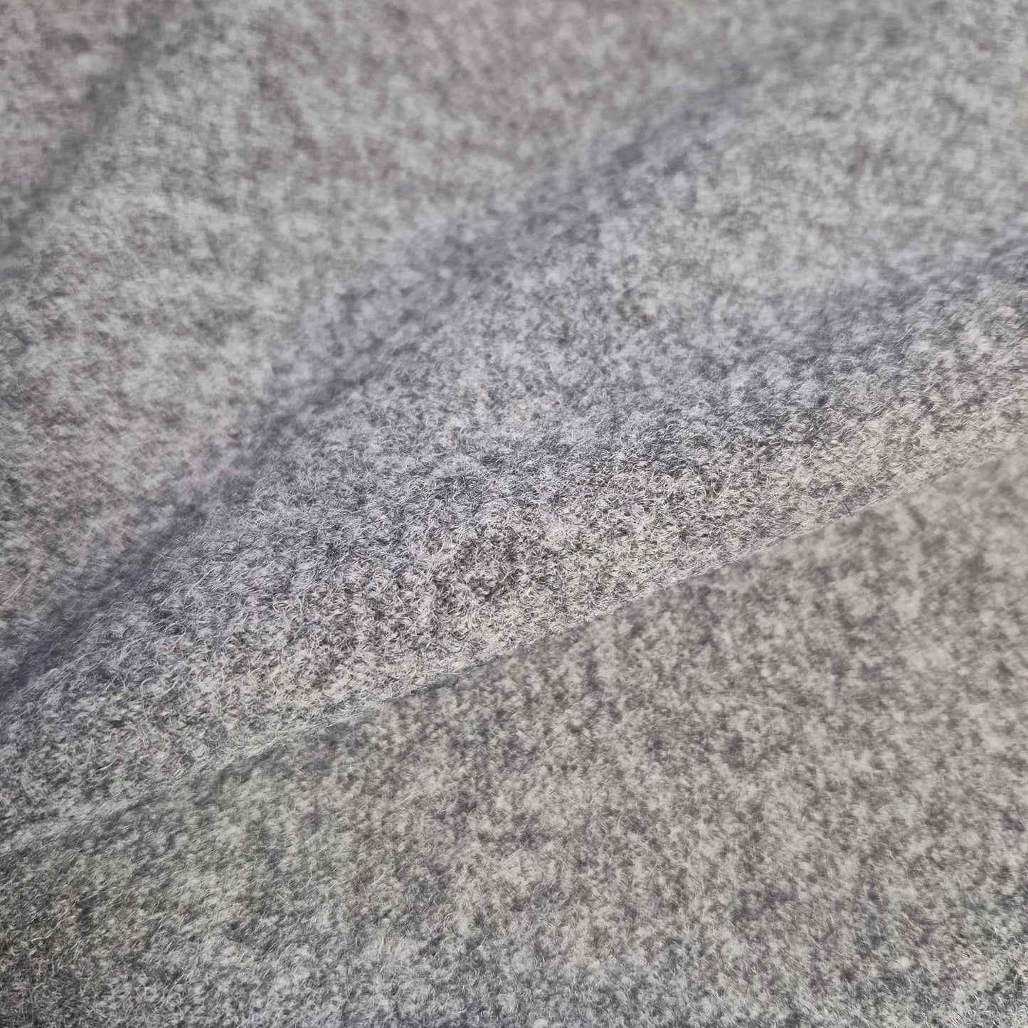 Italian Chunky Knit 100% Boiled Wool Light Grey Fabric 51" Wide (By the Metre)