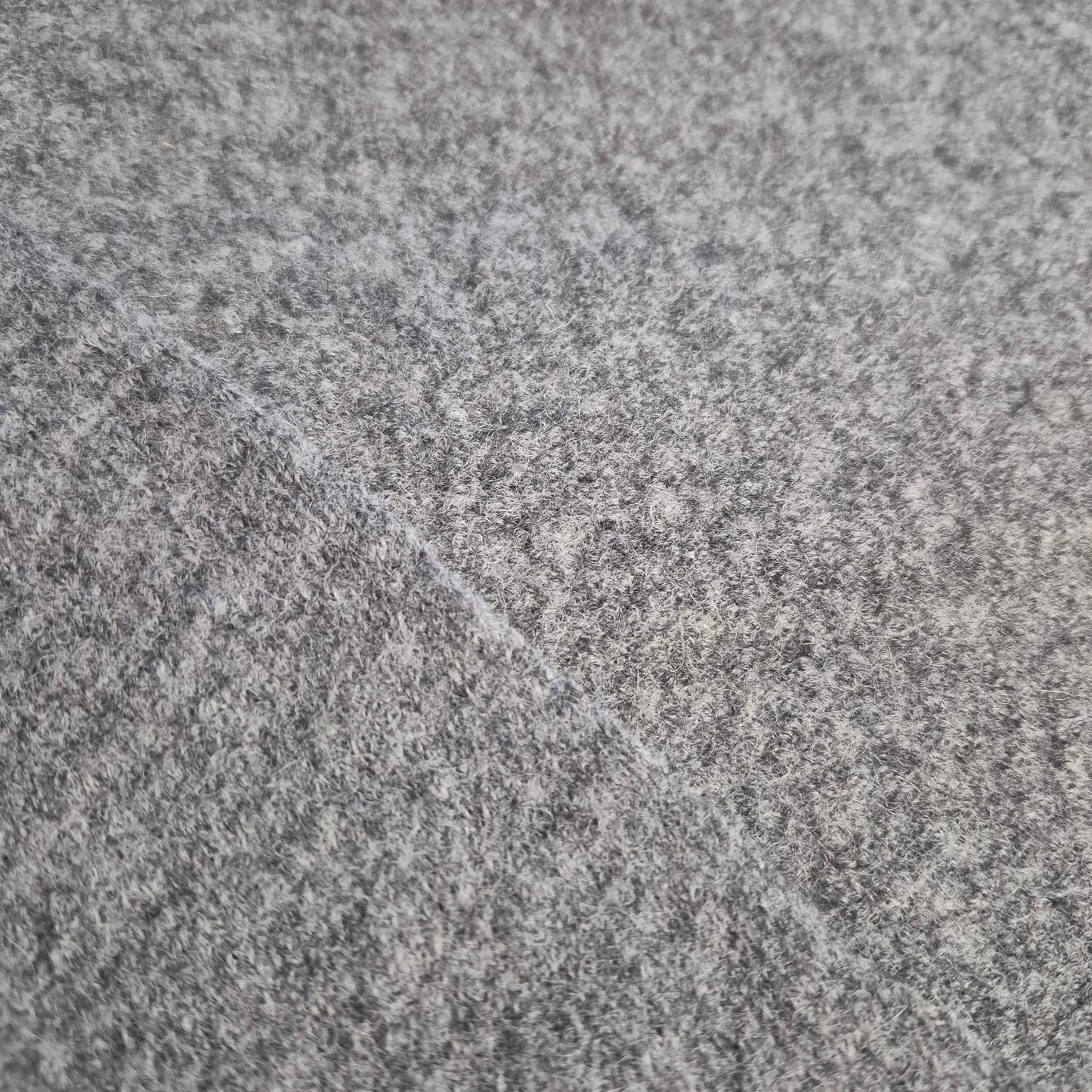 Italian Chunky Knit 100% Boiled Wool Light Grey Fabric 51" Wide (By the Metre)