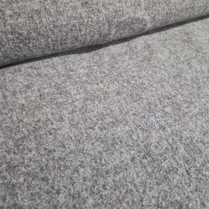 Italian Chunky Knit 100% Boiled Wool Light Grey Fabric 51" Wide (By the Metre)