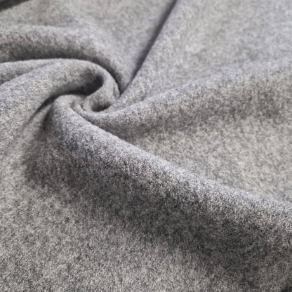 Italian Chunky Knit 100% Boiled Wool Light Grey Fabric 51" Wide (By the Metre)