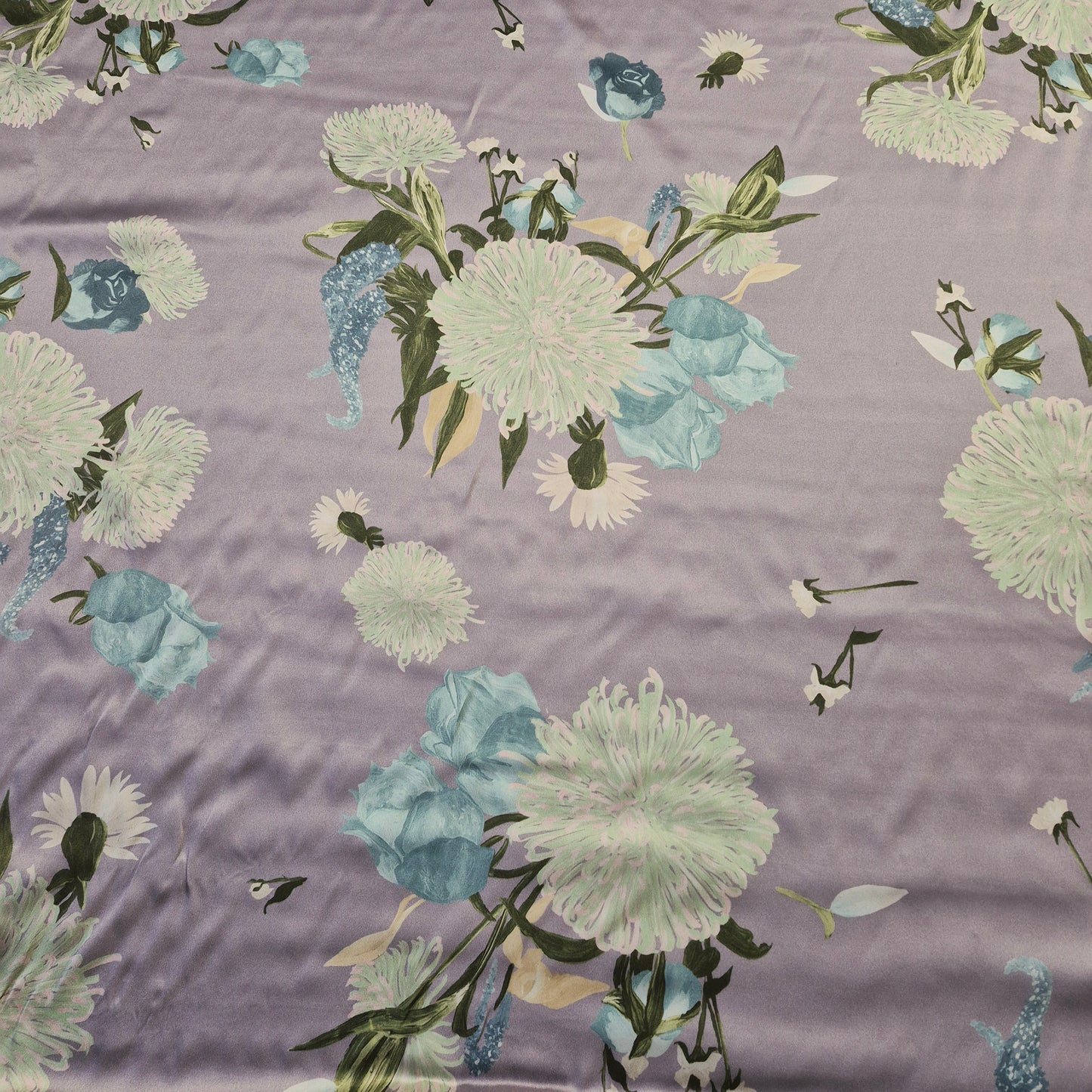 Pure Silk Organza And Satin  Fabric Floral Printed 51" Wide Sold By Metre