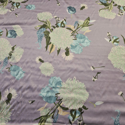 Pure Silk Organza And Satin  Fabric Floral Printed 51" Wide Sold By Metre