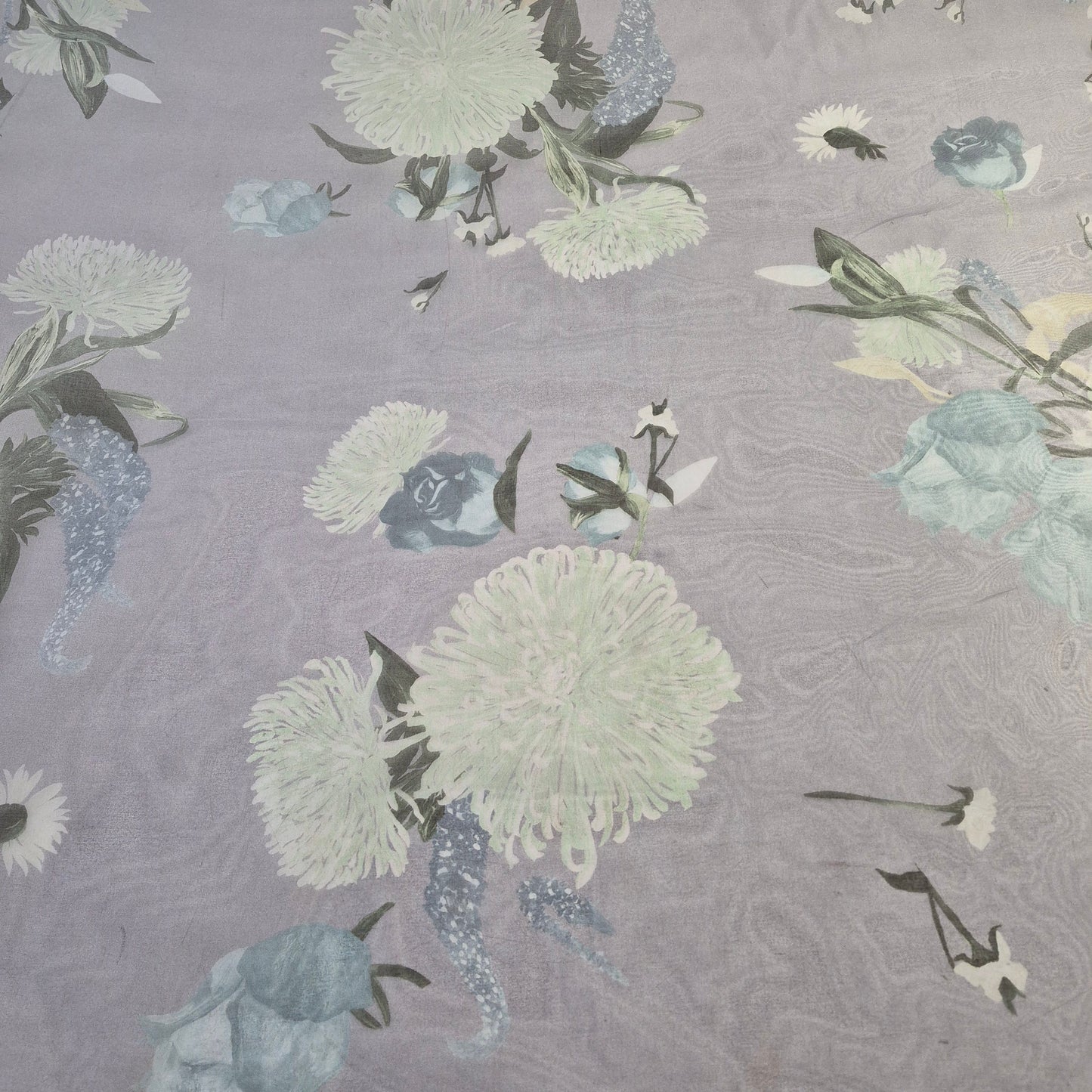 Pure Silk Organza And Satin  Fabric Floral Printed 51" Wide Sold By Metre
