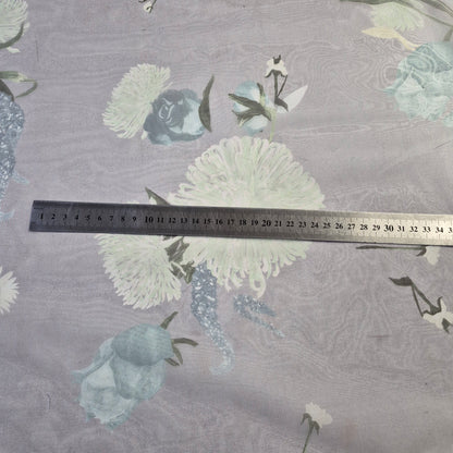 Pure Silk Organza And Satin  Fabric Floral Printed 51" Wide Sold By Metre