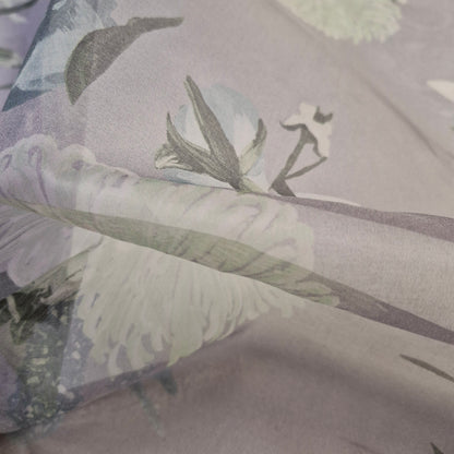 Pure Silk Organza And Satin  Fabric Floral Printed 51" Wide Sold By Metre