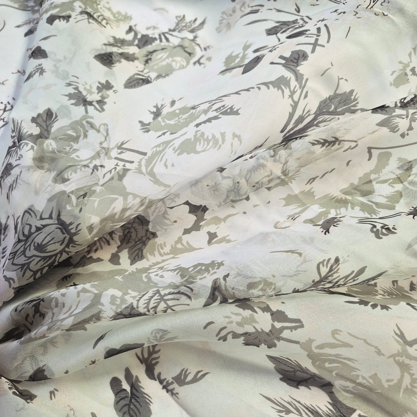 Printed Pure Silk Organza Fabric 43" Wide (Sold By Metre)