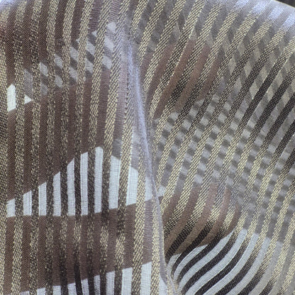 Silk Lurex Chiffon Fabric Satin Striped Grey Colour 55" wide