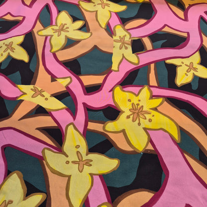 Pure Silk Printed Crepe Fabric 55" Wide Sold By Metre