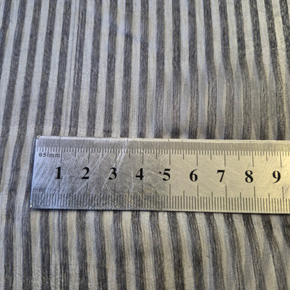 Pure Silk Striped Chiffon Fabric Black Colour 55" Wide