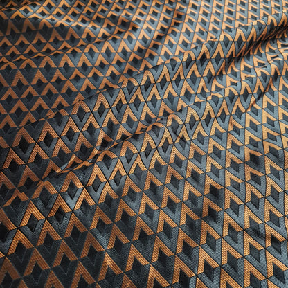 Jacquard Fabric Rhombus Pattern Brick Grey Black Colours 55" Wide Sold Metre