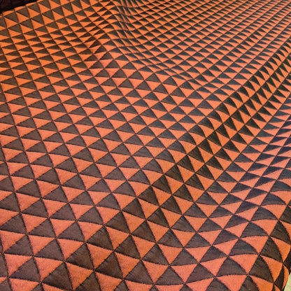 Quilted Fabric Triangle Pattern Brick And Brown Colours 55" Wide Sold Metre