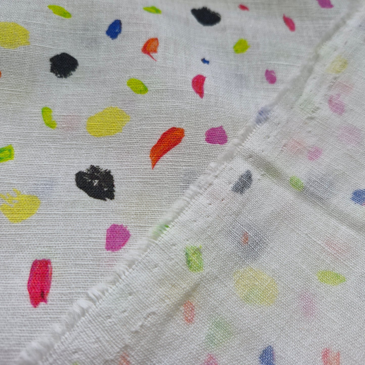 Printed Linen Cotton Blend Fabric 55" wide