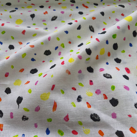 Printed Linen Cotton Blend Fabric 55" wide