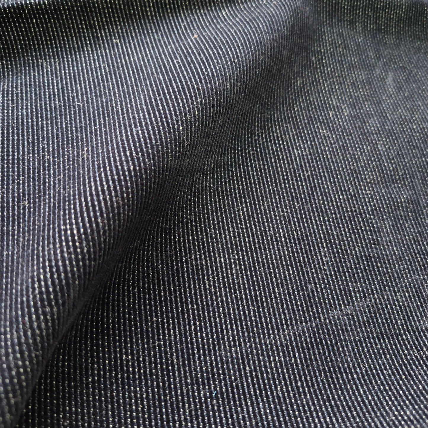 12 oz Tiny Stripes Navy  Flocked Denim Fabric 59" wide