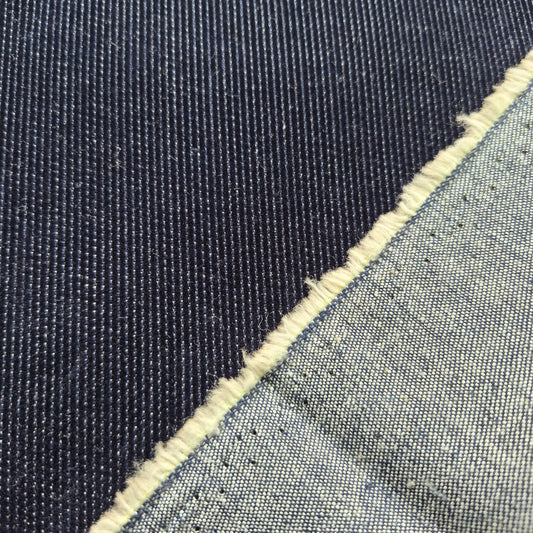 12 oz Tiny Stripes Navy  Flocked Denim Fabric 59" wide