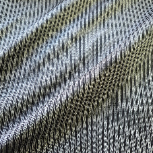 Pure wool suiting Fabric White and Black Stripes 55" wide
