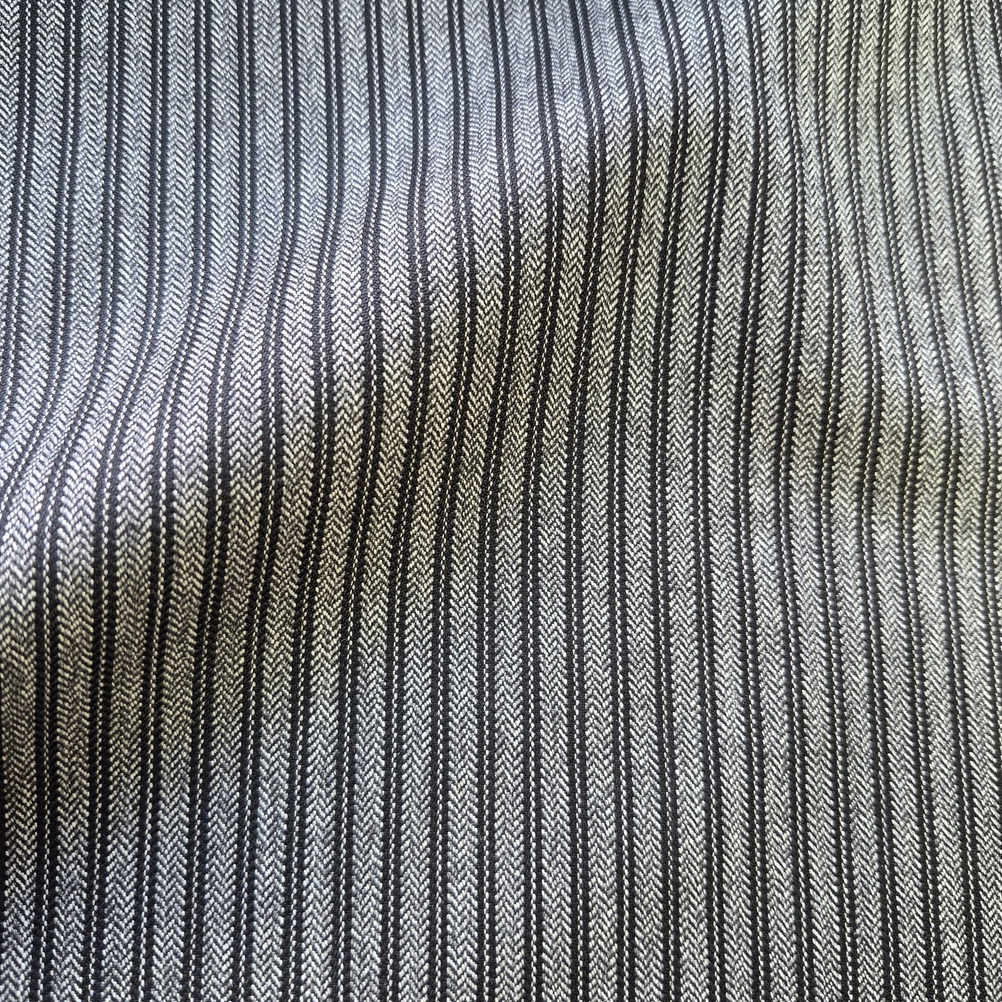 Pure wool suiting Fabric White and Black Stripes 55" wide