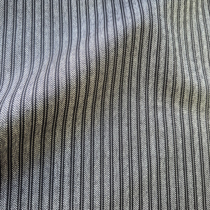 Pure wool suiting Fabric White and Black Stripes 55" wide