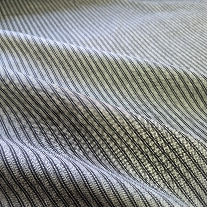 Pure wool suiting Fabric White and Black Stripes 55" wide