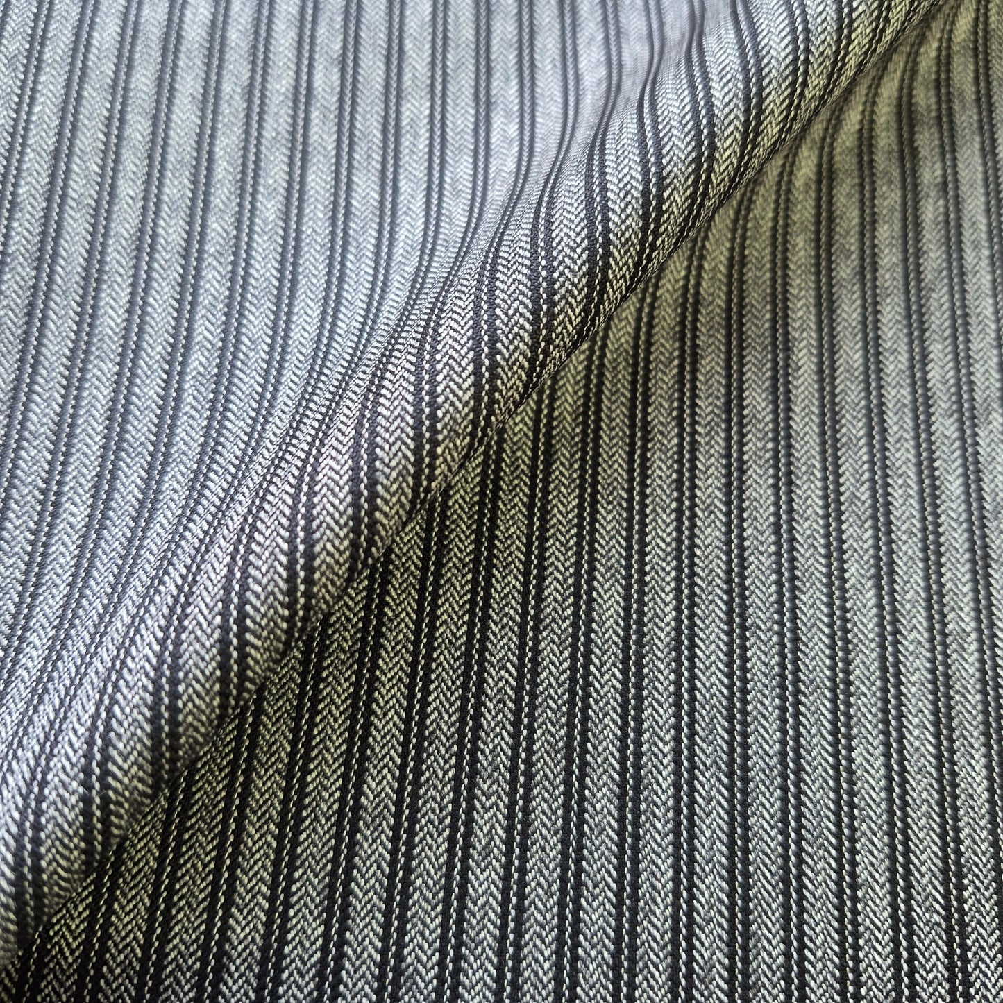 Pure wool suiting Fabric White and Black Stripes 55" wide