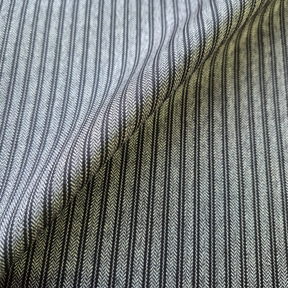 Pure wool suiting Fabric White and Black Stripes 55" wide