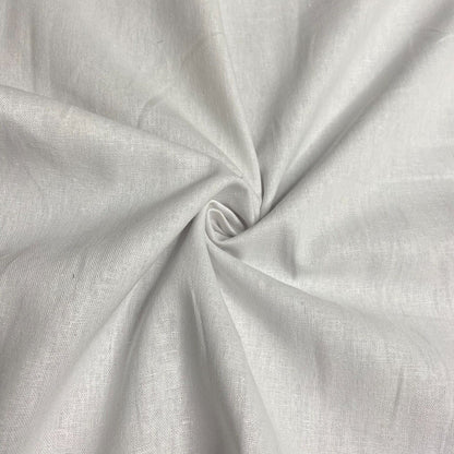 Linen Cotton Blend Fabric White Colour 55" Wide