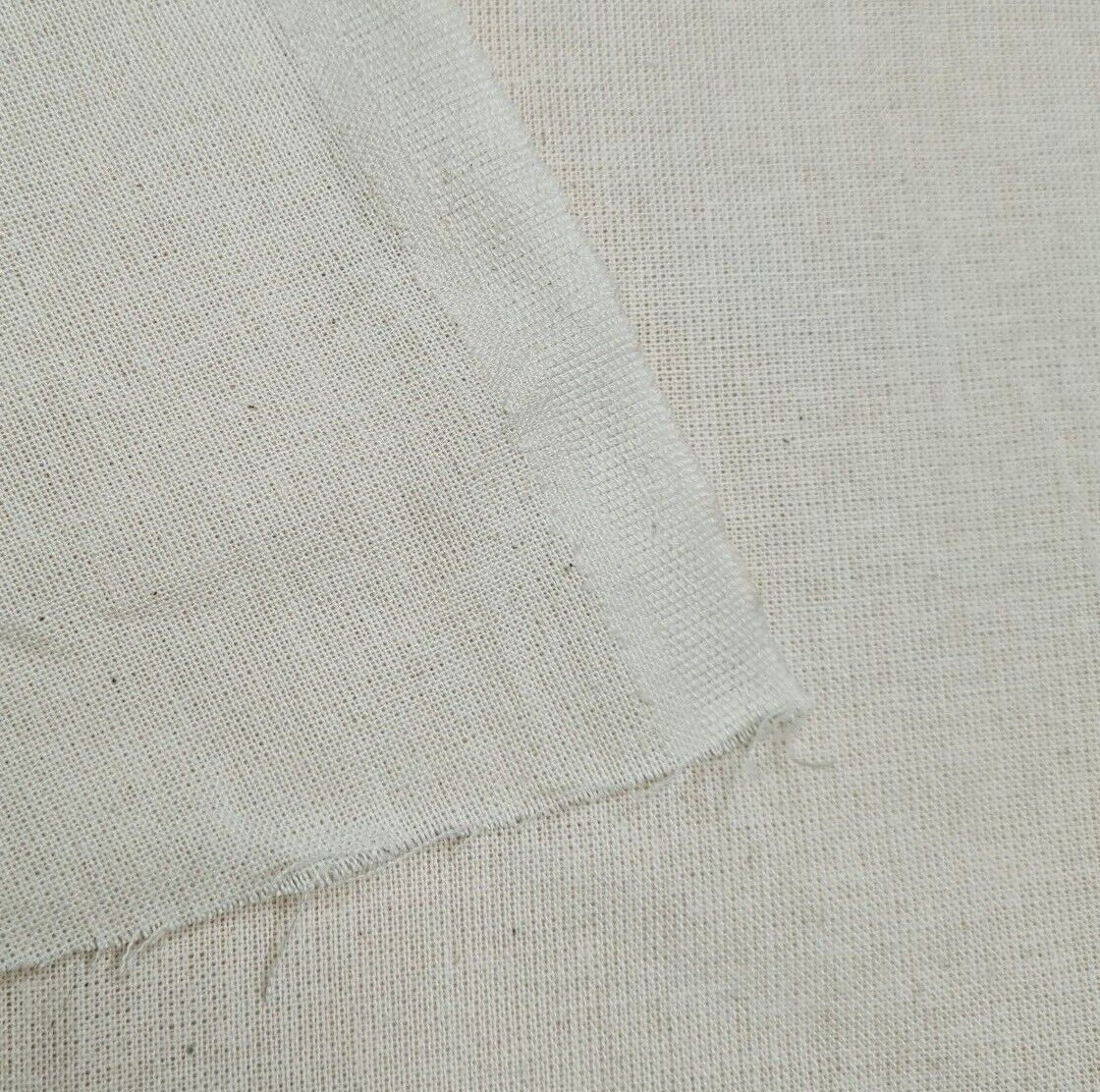 Cotton Calico Fabric Cream Colour Medium Weight 55'' Wide Sold By The Metre